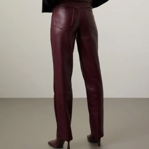 Good American Red Faux Leather Pants 2 EUC - Picture 6 of 14